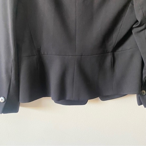 Armani Collezioni Black Twill Wool Peplum Jacket - Picture 9 of 10